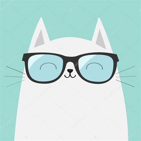 White Cat Wearing Sunglasses — Stock Vector