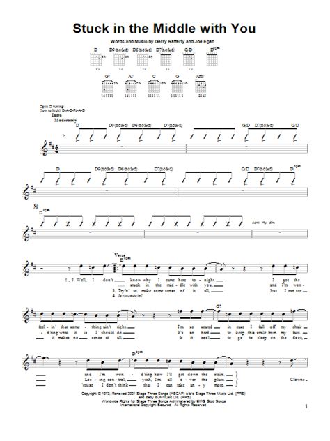 Stuck In The Middle With You Sheet Music By Stealers Wheel
