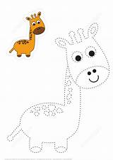 Giraffe Trace Color Cute Puzzle Tracing Pages Coloring Drawing Games Dot Paper Game Categories sketch template