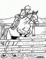 Coloring Horse Pages Rider Jumping Visit Color Horses Au sketch template