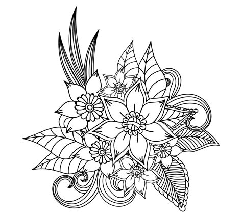 flower coloring page printable flower design coloring page etsy espana