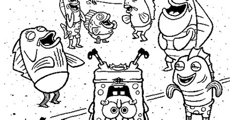 residents of bikini bottom coloring pages