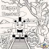 Easter Thomas Coloring Pages Train Happy Kids Colouring Friends Tank Engine Printable Religious Bunny Ben Bill Simple Worksheets Rabbit Cartoon sketch template