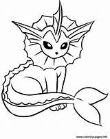 Coloring Eevee Evolutions Vaporeon Pages Printable Print sketch template