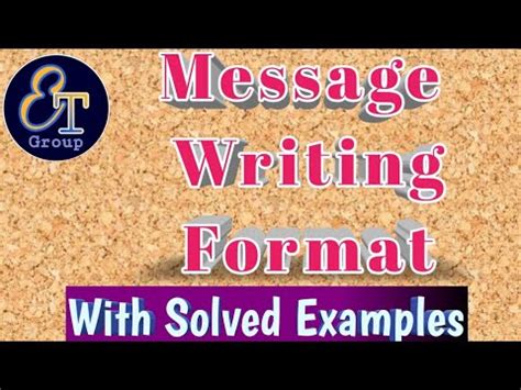 message writing   write message format solved examples
