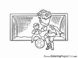 Penalty Kick Soccer Coloring Kids Pages Sheet Title sketch template