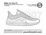 Air Max Nike 97 Coloring Sneaker Pages Expensive Materials sketch template