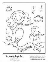 Coloring Pages Personalized Custom Name Frecklebox Customized Printable Names Kids Getcolorings Colouring Getdrawings Colorings Mermaid Outstanding Birthday sketch template