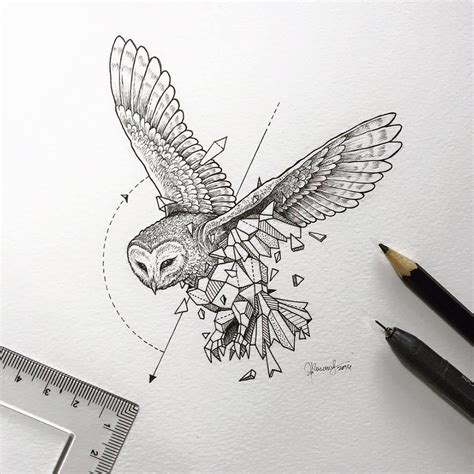 wild animals intricate drawings fused  geometric shapes inspiration