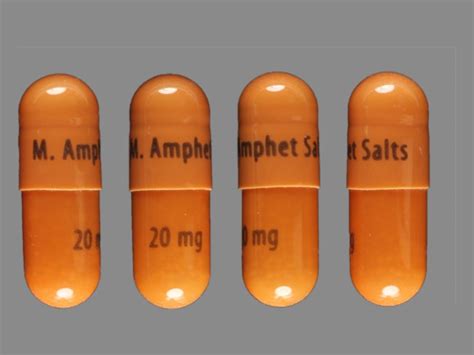 m amphet salts 20 mg pill orange capsule shape pill