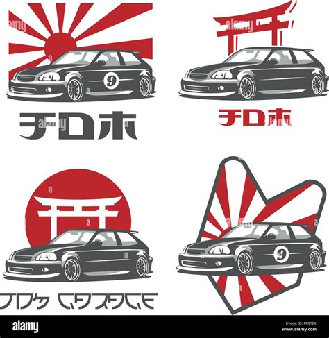 classic   japanisches auto logos embleme und schriftzuege auf weissem