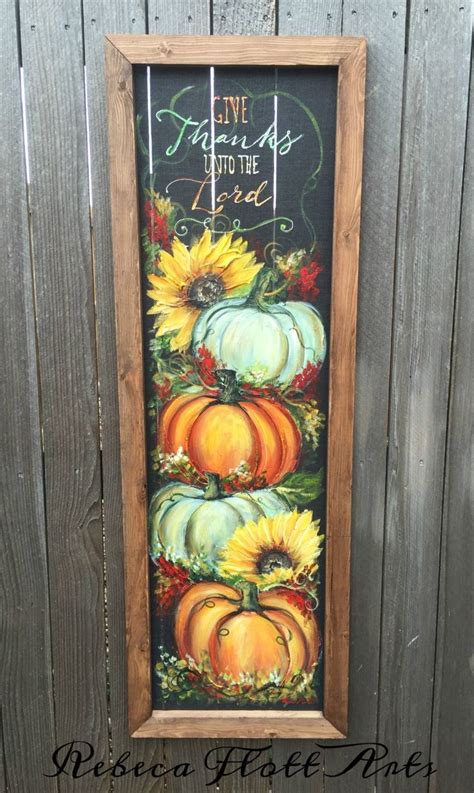 FRONT PORCH Personalized Pumpkin signFall decorGive Thanks