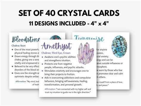 set   instant  crystal cards crystal card etsy