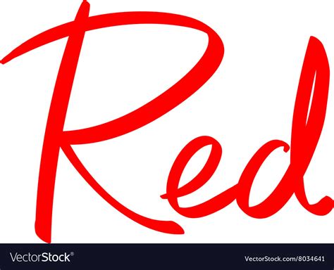 red word lettering royalty free vector image vectorstock