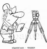 Cartoon Surveyor Taking Notes Male Toonaday Lineart sketch template