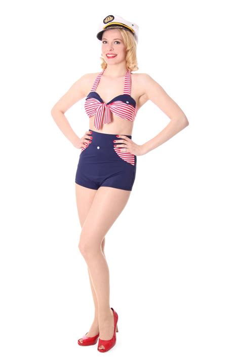 sugarshock kim sailor sailor stripe pin up 50er retro