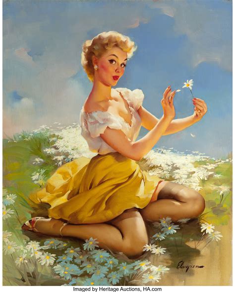 Gil Elvgren American 1914 1980 Daisies Are Telling