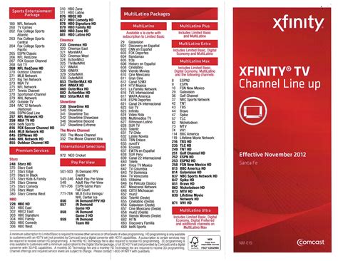 comcast xfinity channel line up comcast xfinity albuquerque santa
