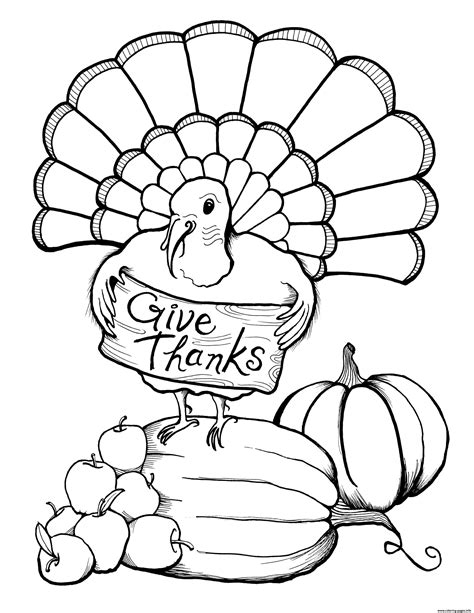 adult thanksgiving turkey give  coloring page printable