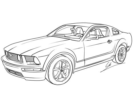 sketches   ford mustang coloring pages