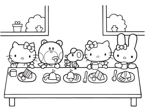 kitty birthday coloring pages  coloring pages  kids
