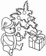 Teddy Bear Coloring Pages Christmas Merry sketch template