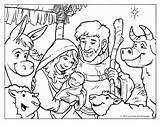 Coloring Pages Jesus Christmas Library Clipart Nativity Printable Scene sketch template