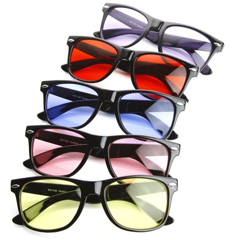 color tinted lens wayfarer sunglasses  pack zerouv