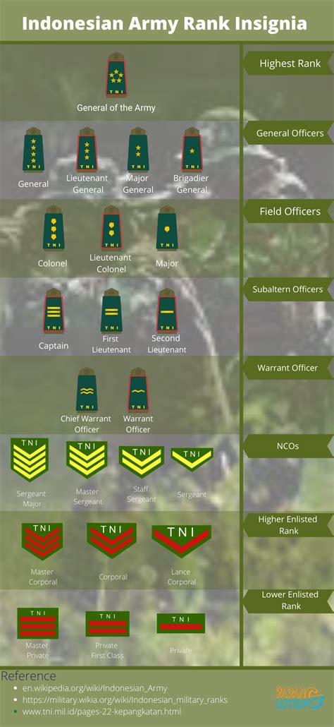infographic indonesian army rank insignia barang loteng