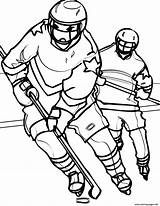 Hockey Coloring Pages Playing Printable Print Color sketch template
