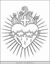 Sacred Thecatholickid Catholic Corazon Sagrado Sacré Corazones Bordado Tatouage Hertot Shaneka sketch template