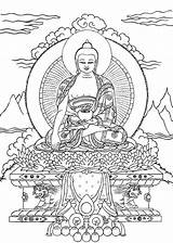 Shakyamuni Buda Escolha Religioso Thangka sketch template