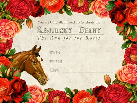kentucky derby themed party  printable invitations invitation