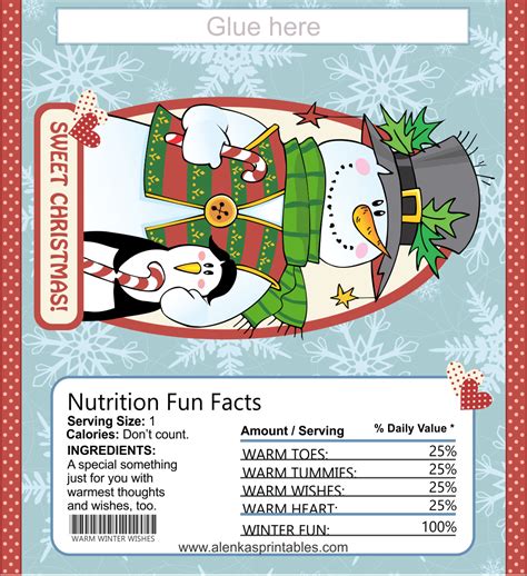 printable christmas candy bar wrappers printable template