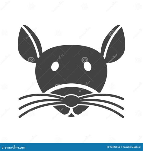 mouse face stock vector illustration  rodent vector