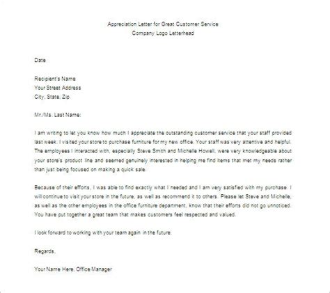 customer appreciation letter sample  master  template document