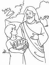 Jesus Coloring Miracles Pages 5000 Feeds Bible Feeding School Sunday Kids Colouring Activity Sheets Christian Fish Printable Color Craft Netart sketch template