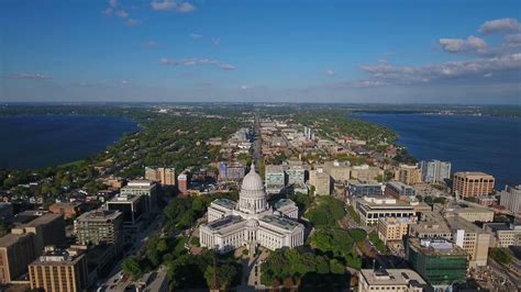 aerial wisconsin madison september   stock footage sbv