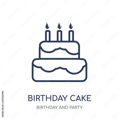 birthday cake icon birthday cake linear symbol design  birthday