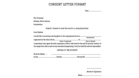 sample letter  consent   word consent letter