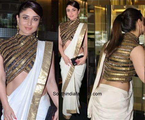 stylish saree blouse designs worn  kareena kapoor south india fashion