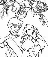 Coloring Eric Ariel Pages Prince Mermaid Little Colouring Printable Princess Wedding Template Print Popular Library Clipart Coloringhome sketch template