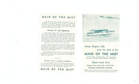 vintage lot maid of the mist advertising flyer niagara falls