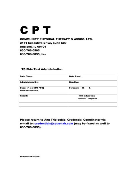 mantoux test form fill  printable  forms