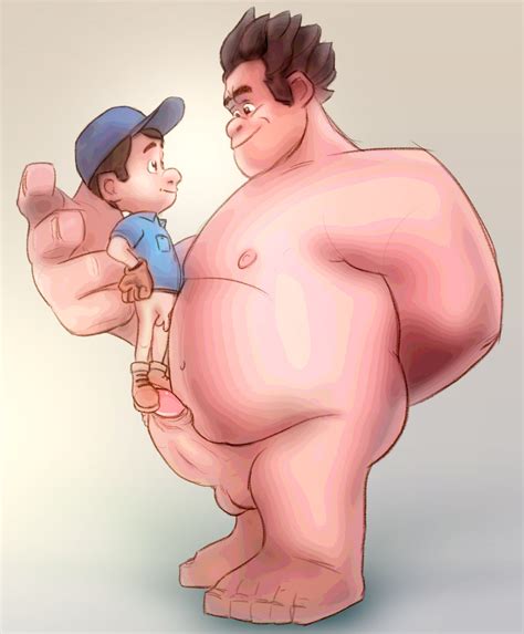 rule 34 fix it felix gay human male multiple males ralph size difference tagme wreck it ralph