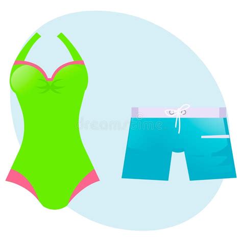 vastgestelde zwempak en zwembroek vector illustratie illustration  sport zwart