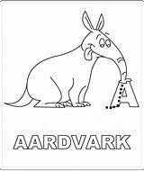 Aardvark Coloring sketch template