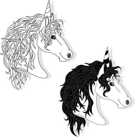 unicorn head illustration isolated  white  arts animals