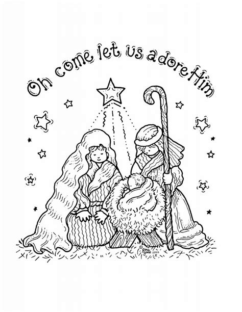 printable nativity coloring pages  kids