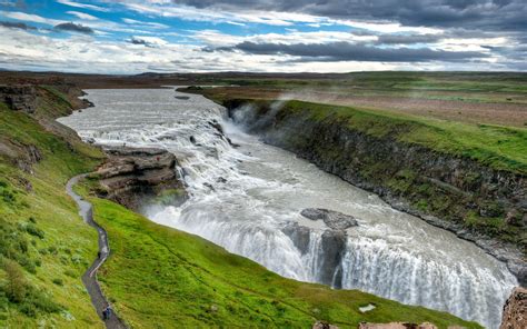 デスクトップ壁紙 風景 滝 自然 海岸 崖 川 フィヨルド アイスランド ガルフォス 地形 水域 水の特徴